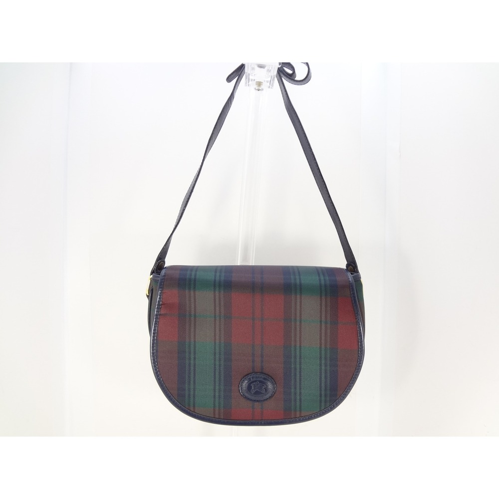 Luigi Crossbody Bag Small Multi Excellent Plaid Leather Trim Saddle Bag
